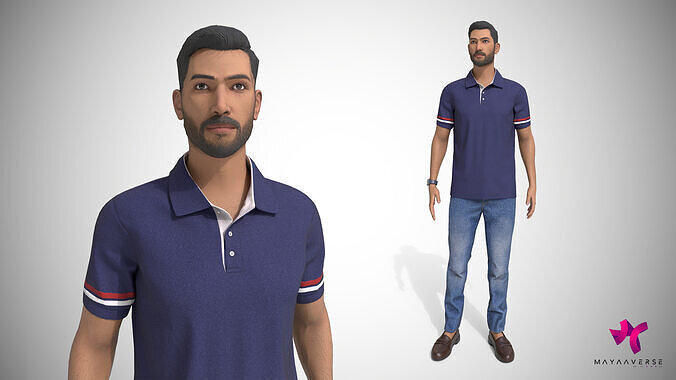 Indian Male 001 Dress 004 Low-poly 3D model