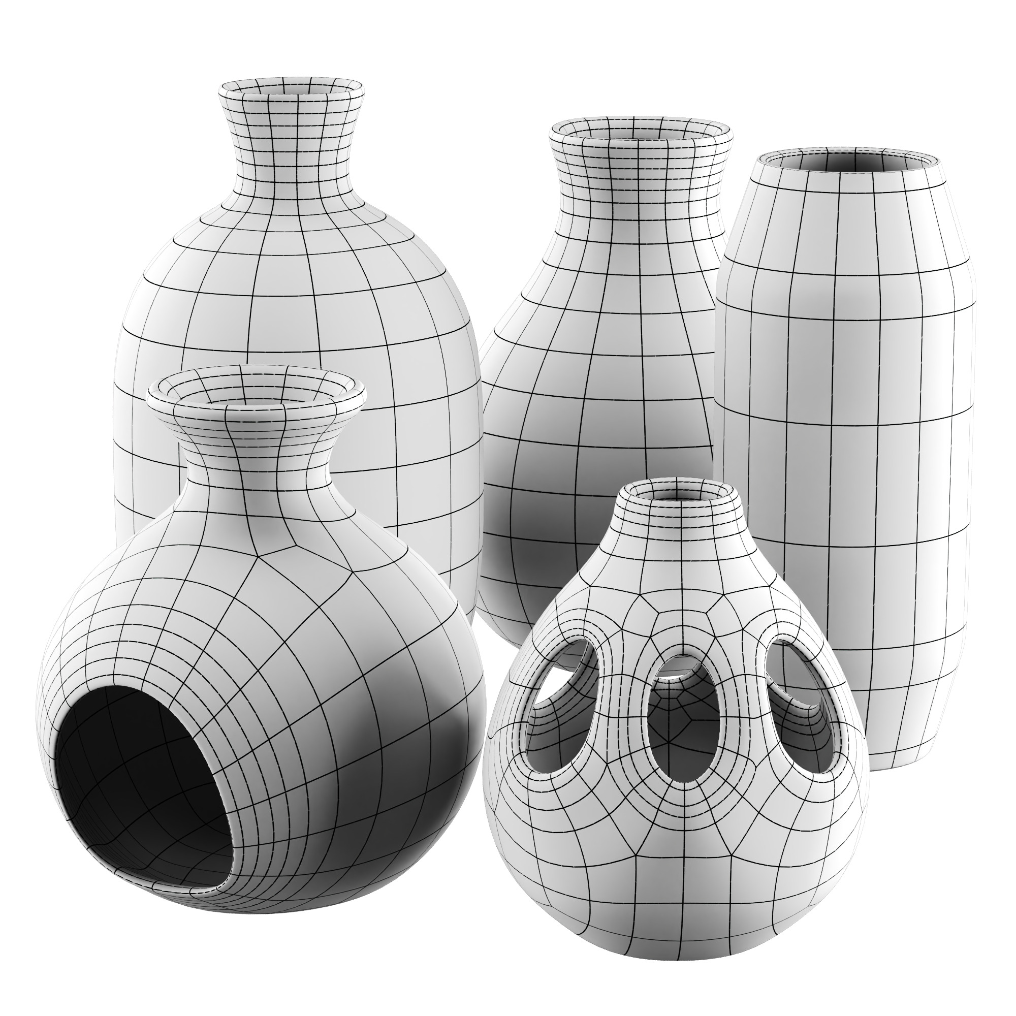Vase decor Low-poly 3D model_39