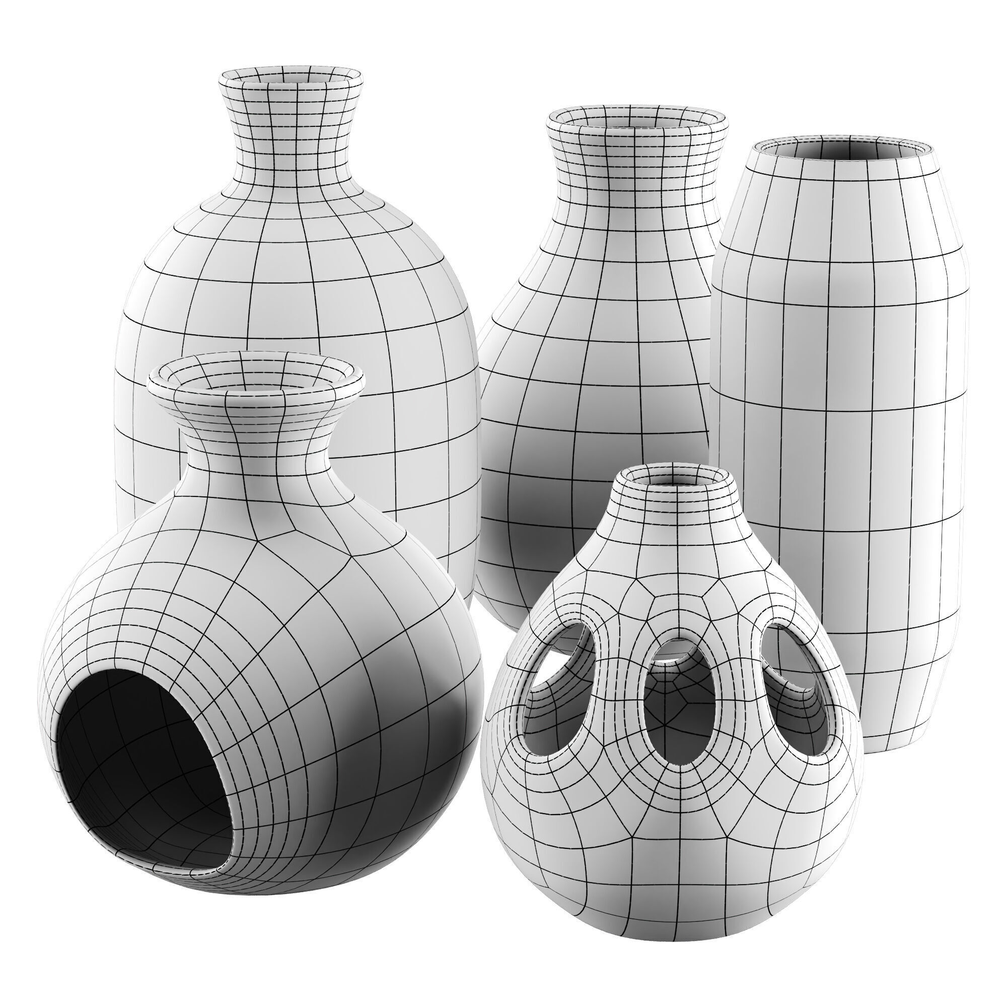 Vase decor Low-poly 3D model_25