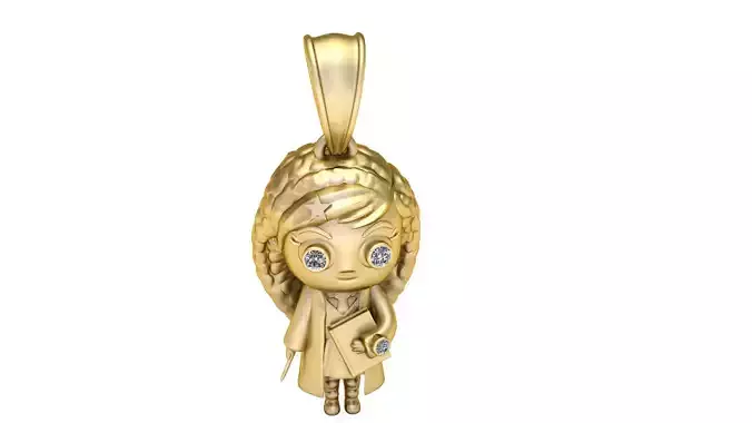 GIRLS CUTE PENDANT 3D PRINTABLE MODEL 