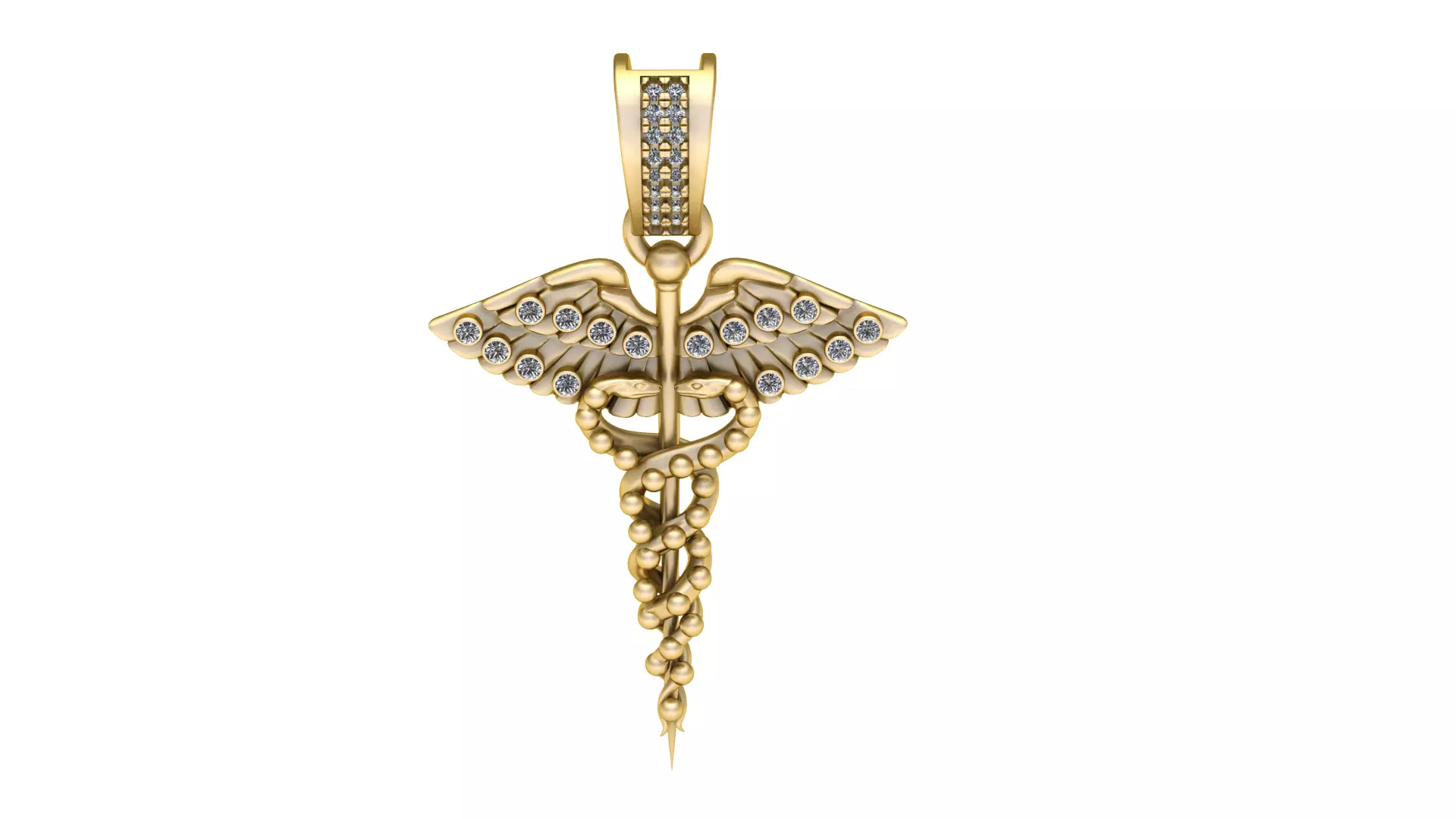 CADUCEUS PENDANT 3D PRINTABLE MODEL 3D print model