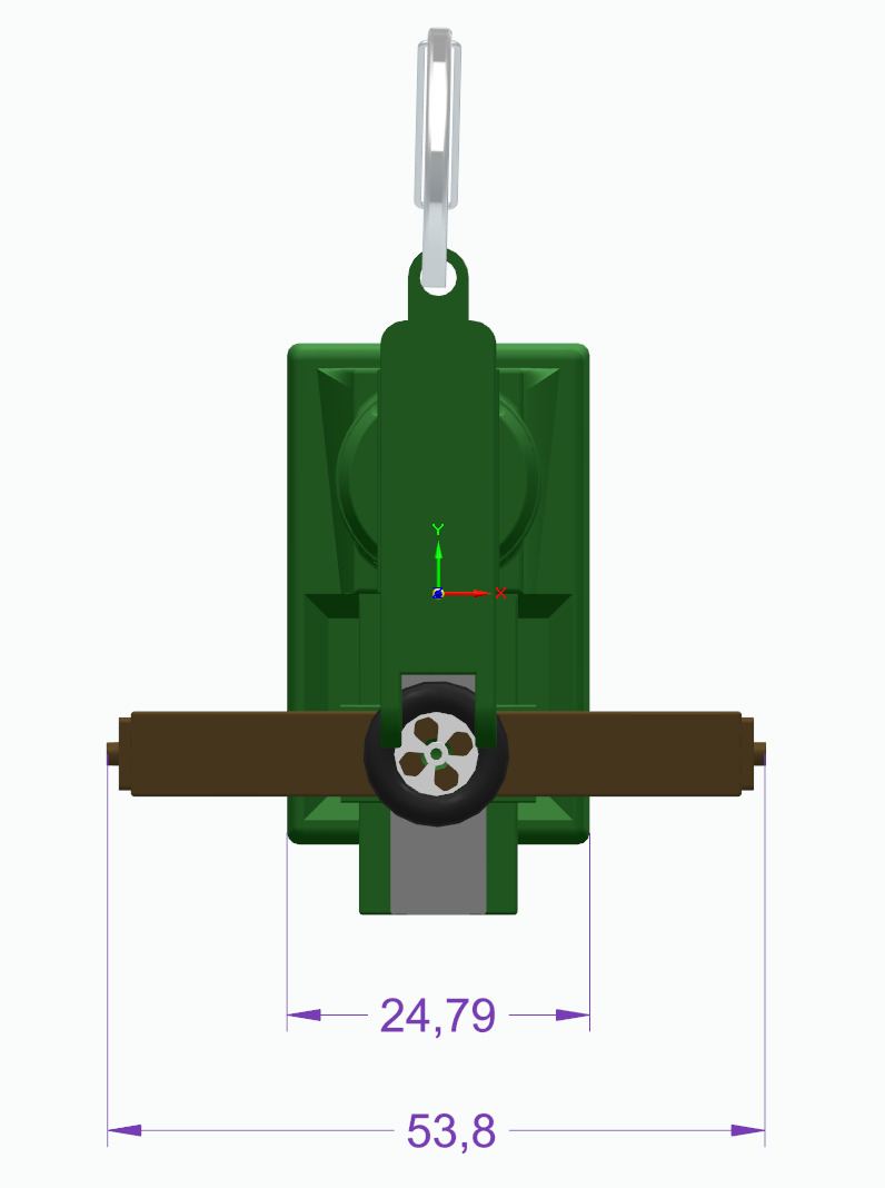 milling machine keychain and wheels 3D print model_3
