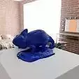 chameleon walking statue STL