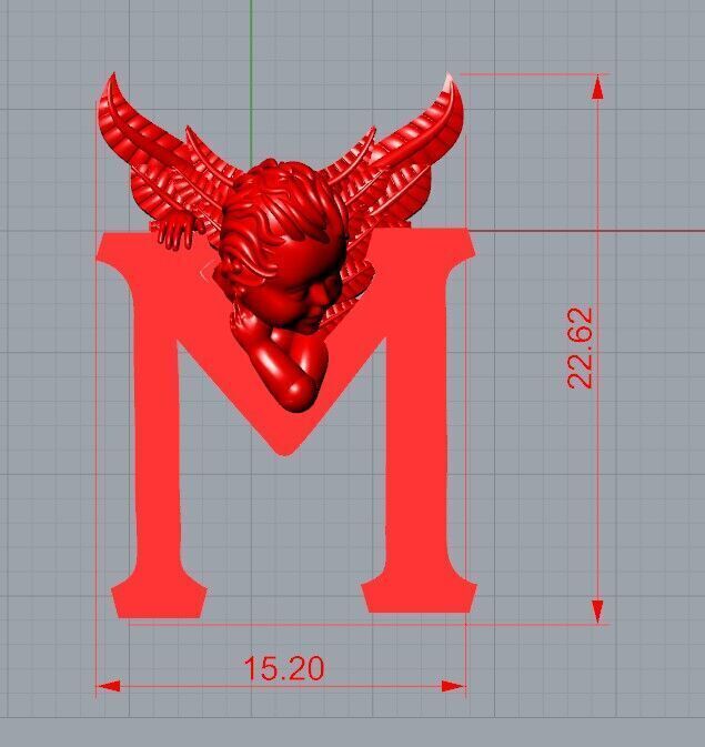 angel M  3D print model_8