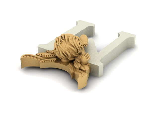 angel M  3D print model_7