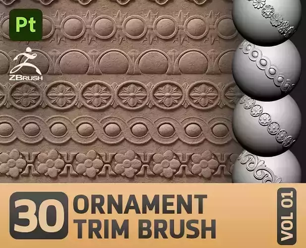 30 Ornament Trim Brush Ornament Library VOL 01