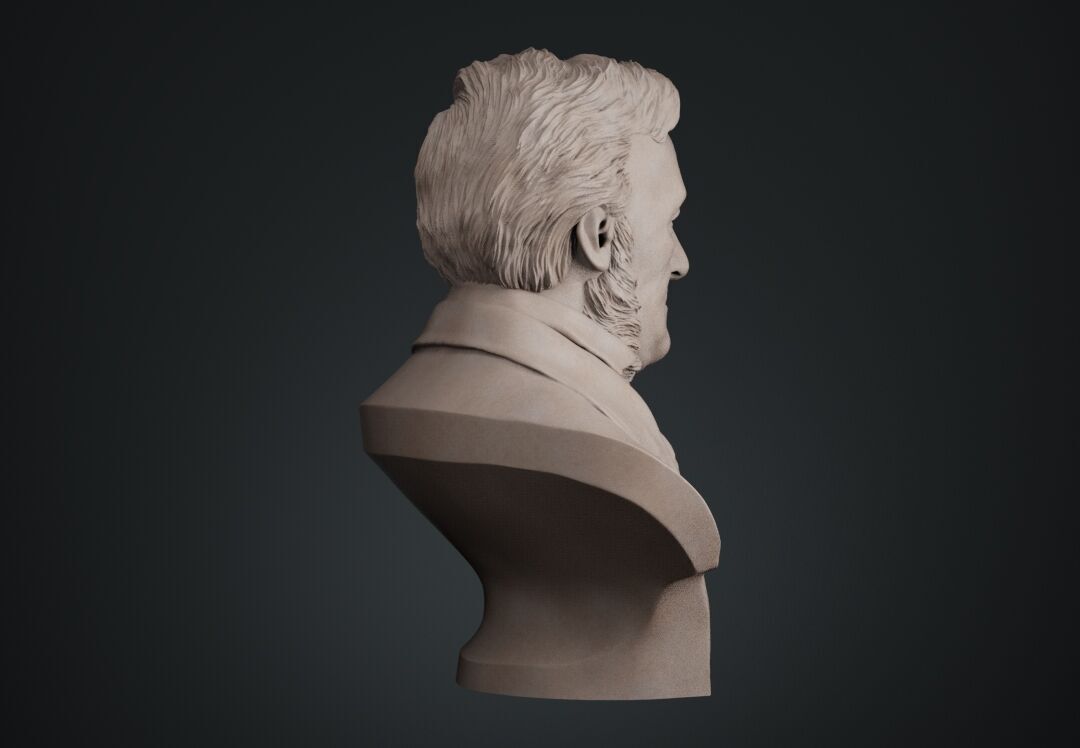Richard Wagner Bust sculpture 3D print model_5