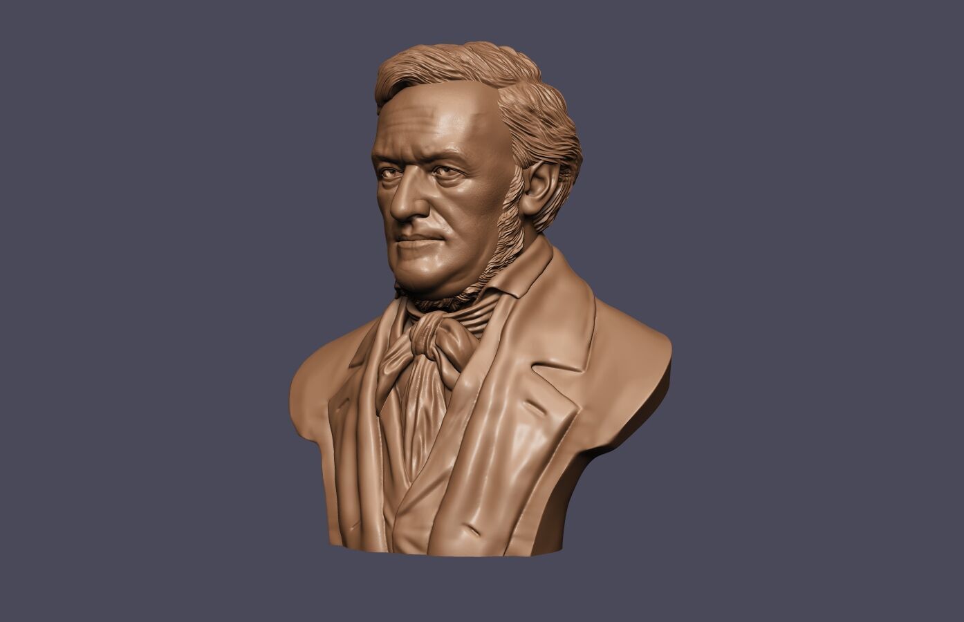 Richard Wagner Bust sculpture 3D print model_13