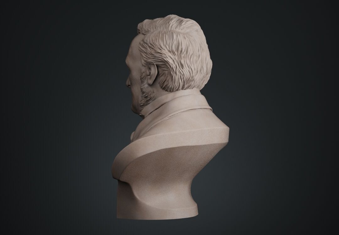 Richard Wagner Bust sculpture 3D print model_9