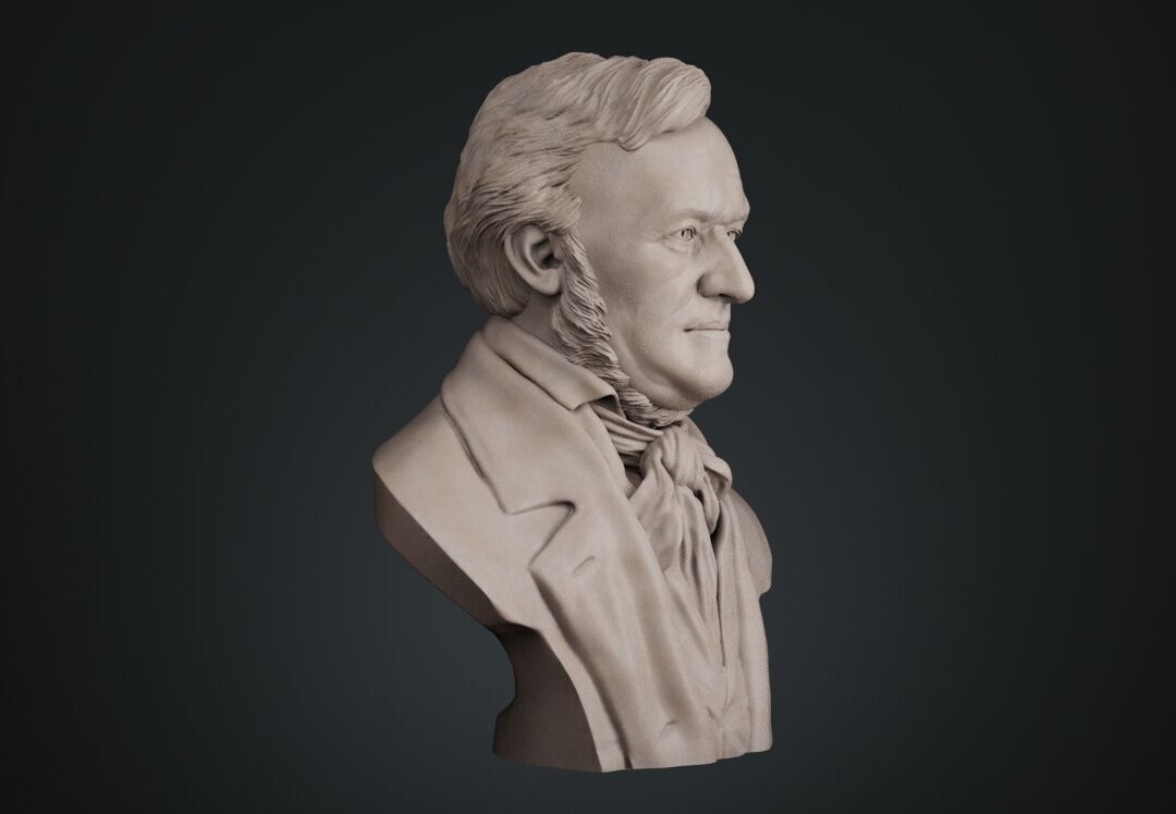 Richard Wagner Bust sculpture 3D print model_3