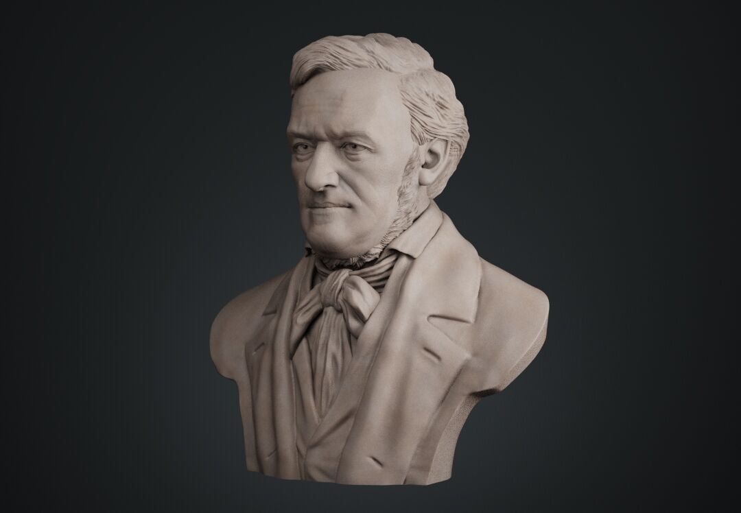 Richard Wagner Bust sculpture 3D print model_12