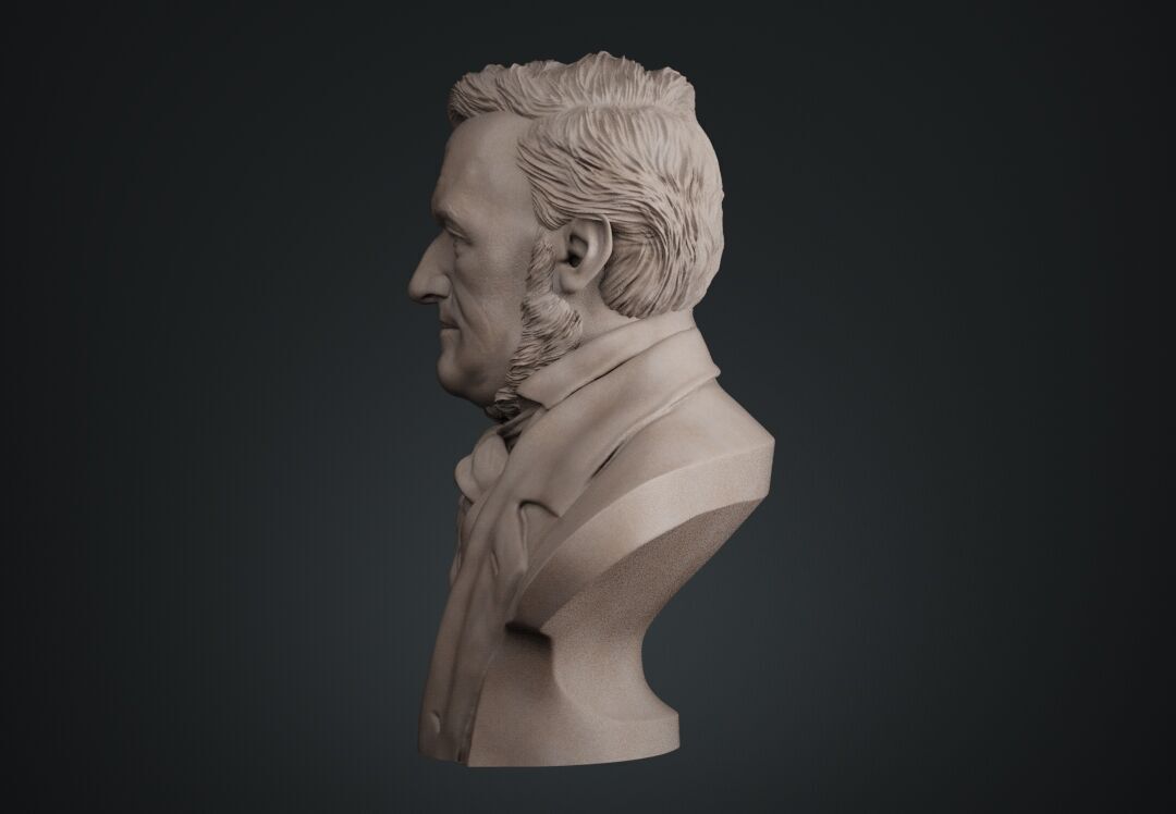Richard Wagner Bust sculpture 3D print model_10