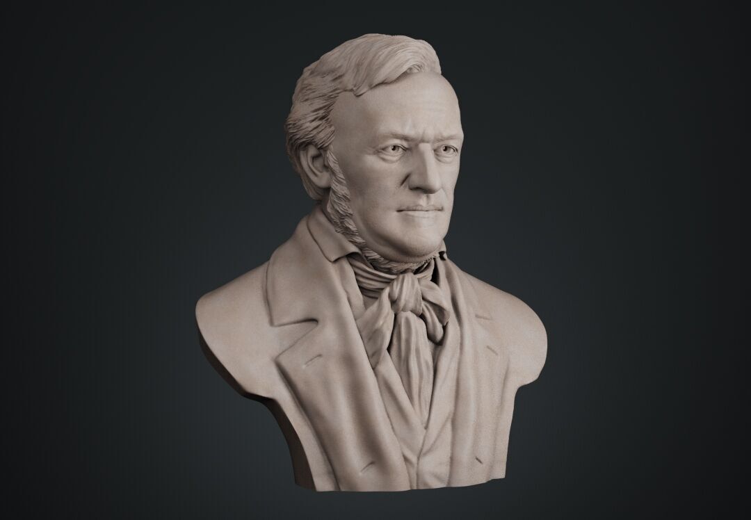 Richard Wagner Bust sculpture 3D print model_2