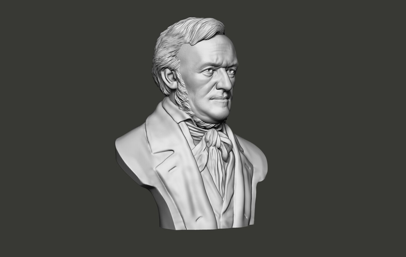 Richard Wagner Bust sculpture 3D print model_16