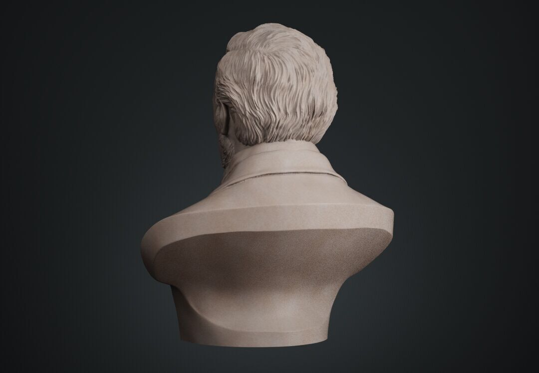 Richard Wagner Bust sculpture 3D print model_8
