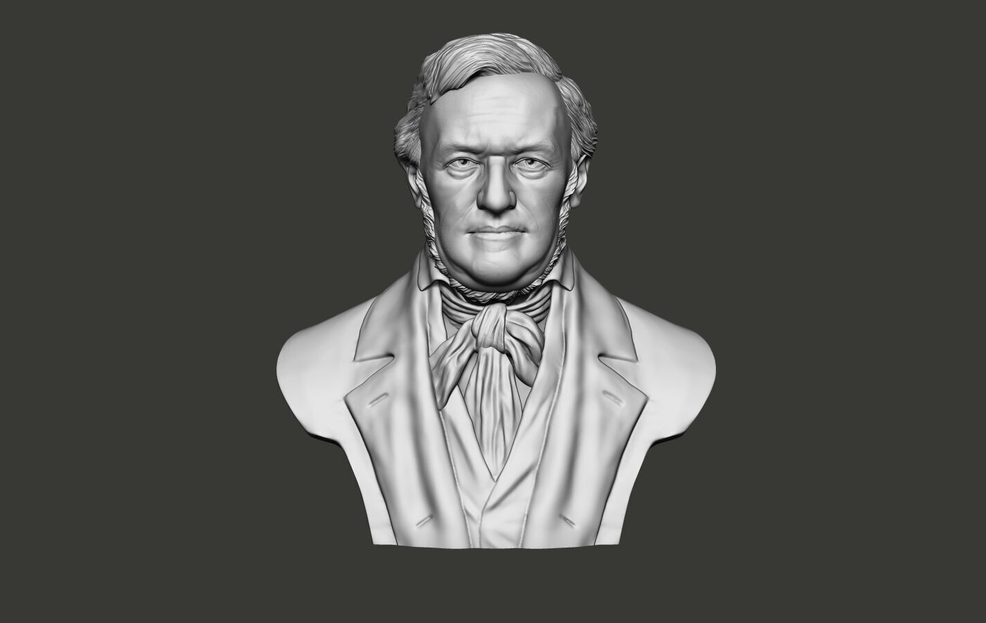 Richard Wagner Bust sculpture 3D print model_14