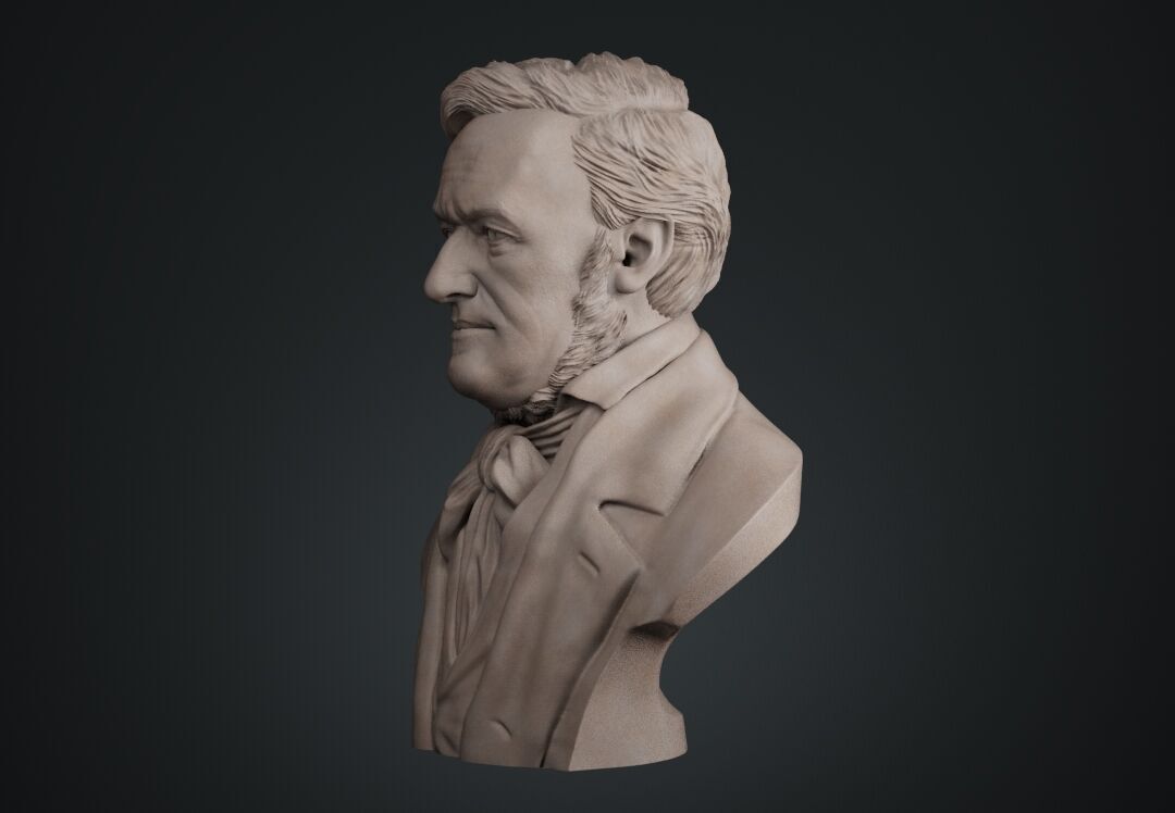 Richard Wagner Bust sculpture 3D print model_11