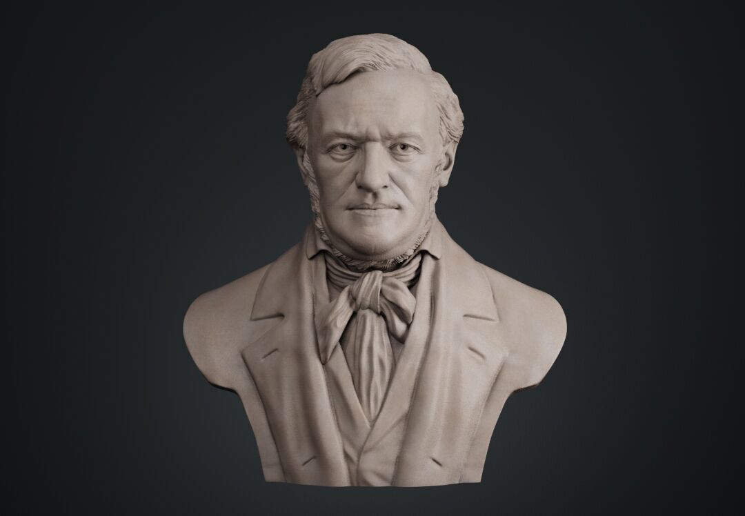 Richard Wagner Bust sculpture 3D print model_1