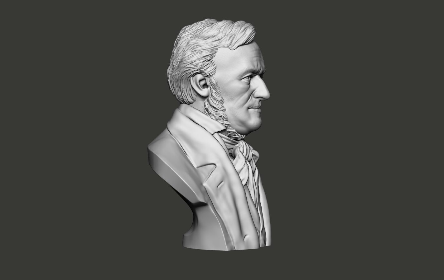 Richard Wagner Bust sculpture 3D print model_17