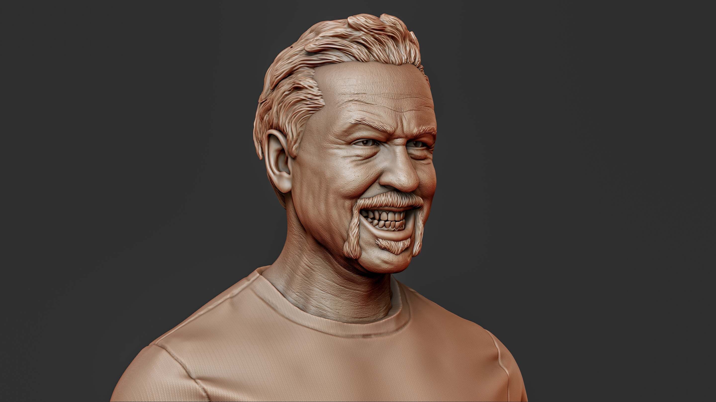 James Hetfield Bust sculpture 3D print model_15
