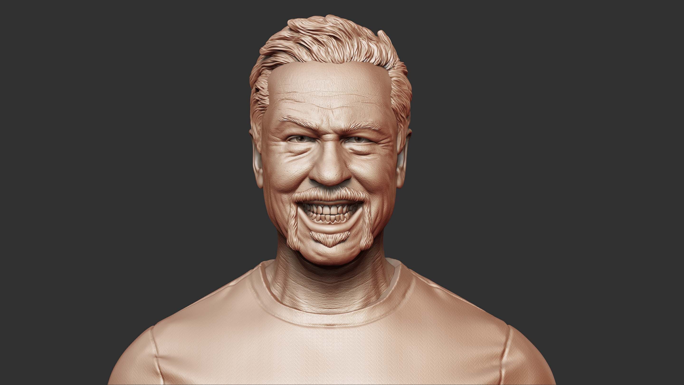 James Hetfield Bust sculpture 3D print model_13