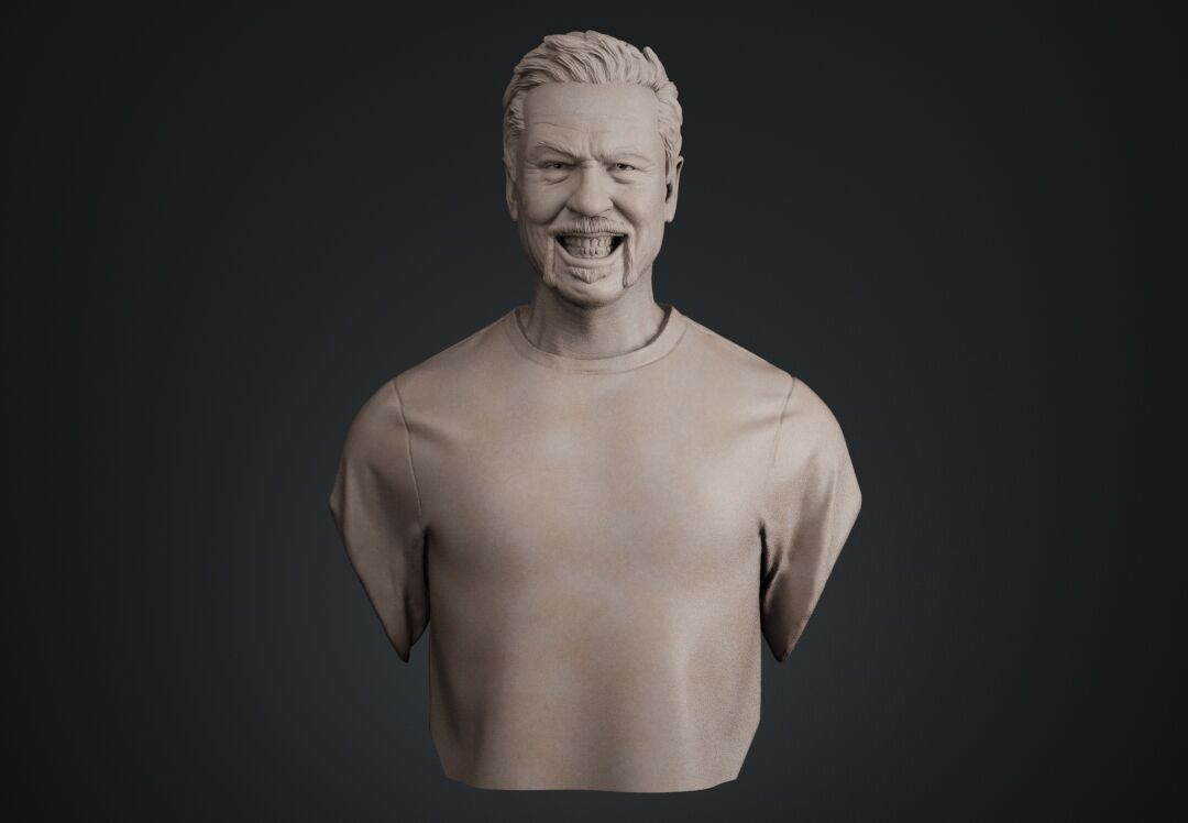 James Hetfield Bust sculpture 3D print model_1