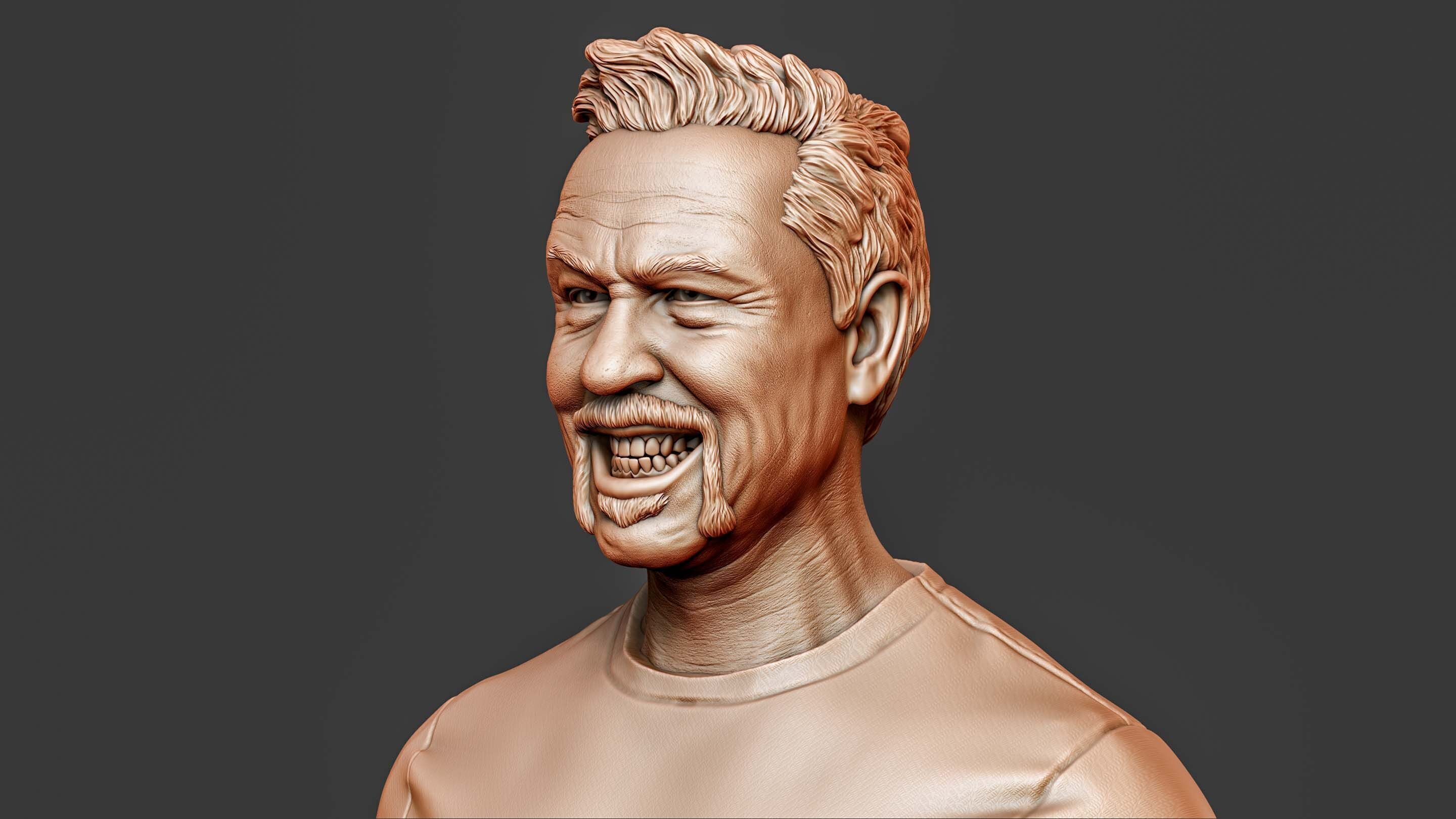 James Hetfield Bust sculpture 3D print model_14