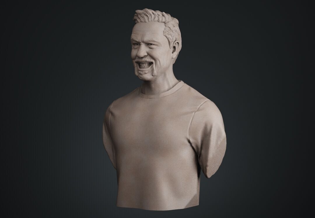 James Hetfield Bust sculpture 3D print model_12