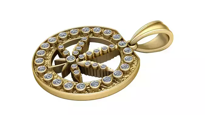 ROUND SUN FLOWER PENDANT 3D PRINTABLE MODEL 