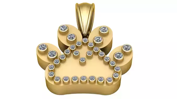 DOG PAW PENDANT 3D PRINTABLE MODEL 