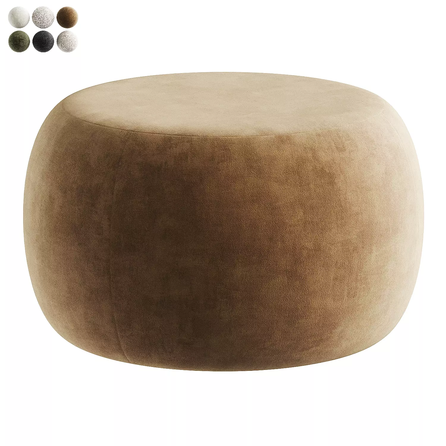 pouf brown 3D model_0