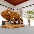 CHameleon low poly statue STL 3D print model_4