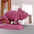 CHameleon low poly statue STL 3D print model_3