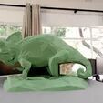 CHameleon low poly statue STL 3D print model_2