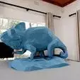 CHameleon low poly statue STL 3D print model_0