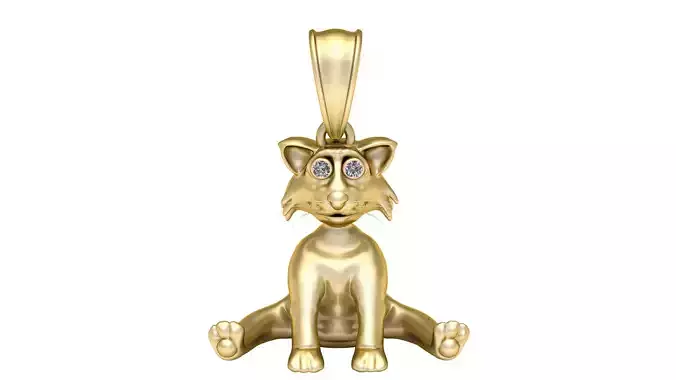 CAT CHARM PENDANT 3D PRINTABLE MODEL 