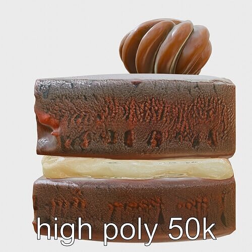 Austrian Sachertorte Cake 3D Model Pack Low-poly 3D model 3