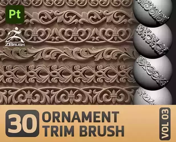 30 Ornament Trim Brush Ornament Library VOL 03