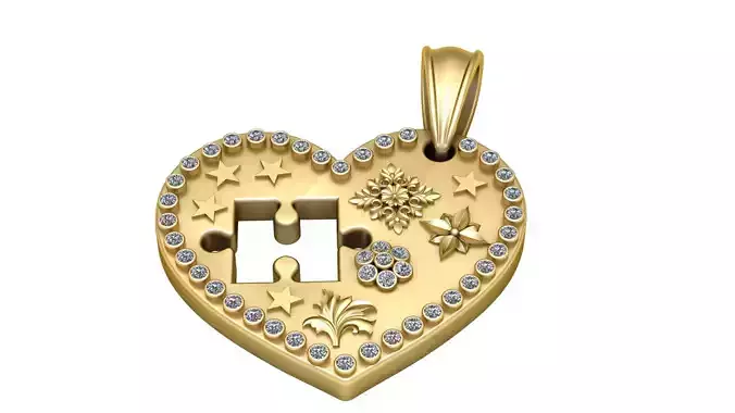 HEART PENDANT 3D PRINTABLE MODEL 