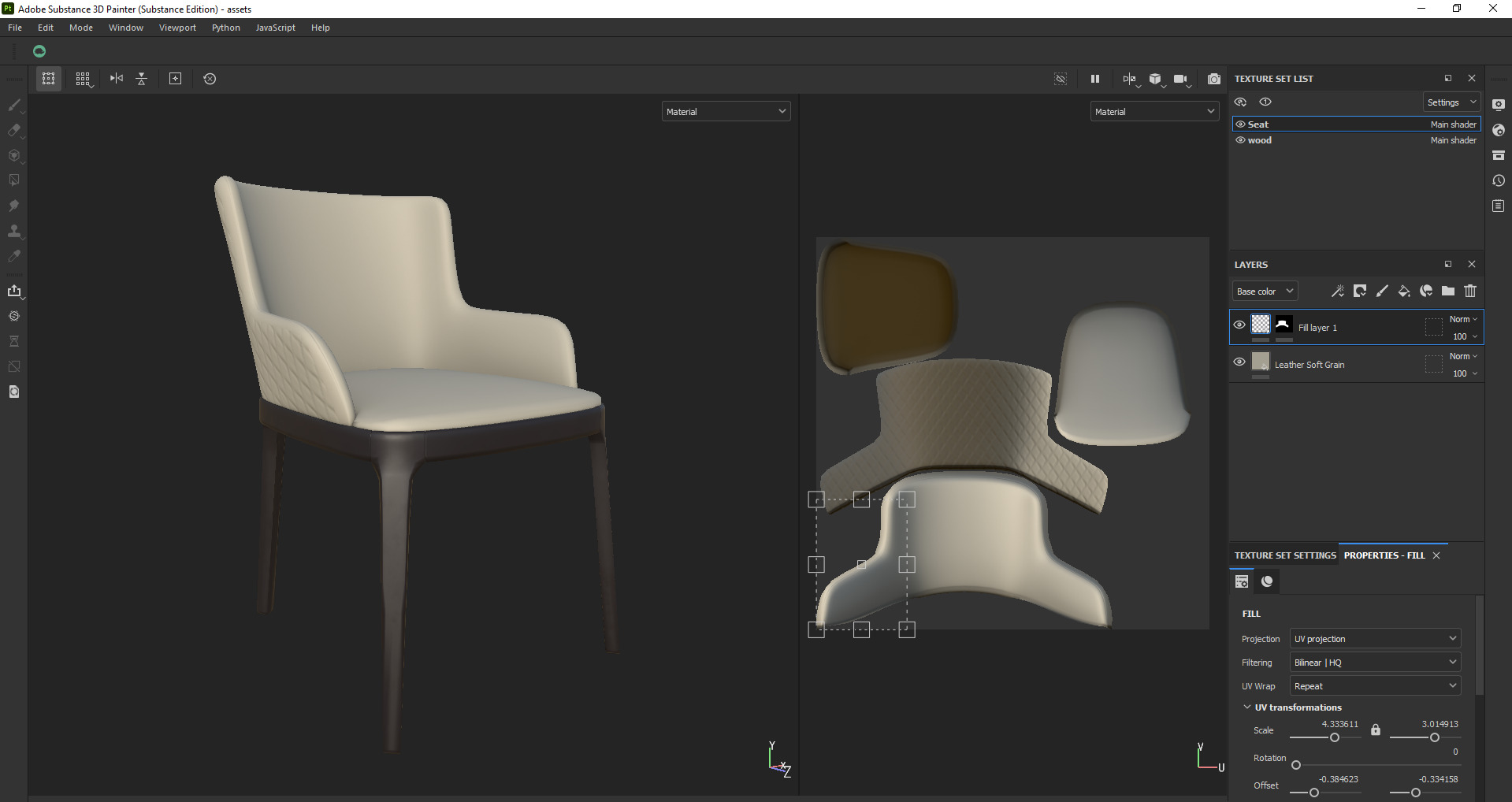 Modern Upholstered Dining Chair 3D Model Low-poly 3D model_20