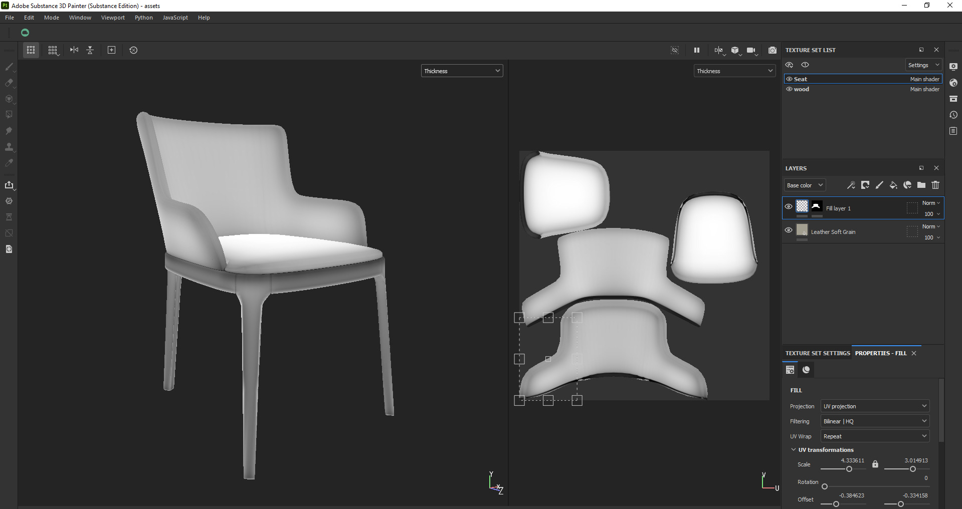 Modern Upholstered Dining Chair 3D Model Low-poly 3D model_27