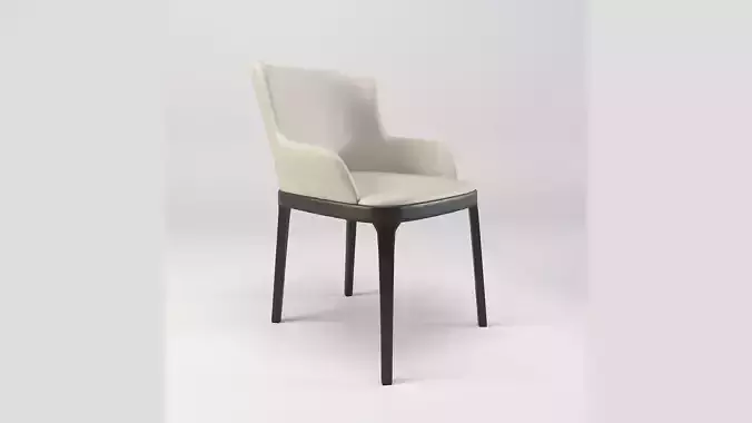 Modern Upholstered Dining Chair 3D Model