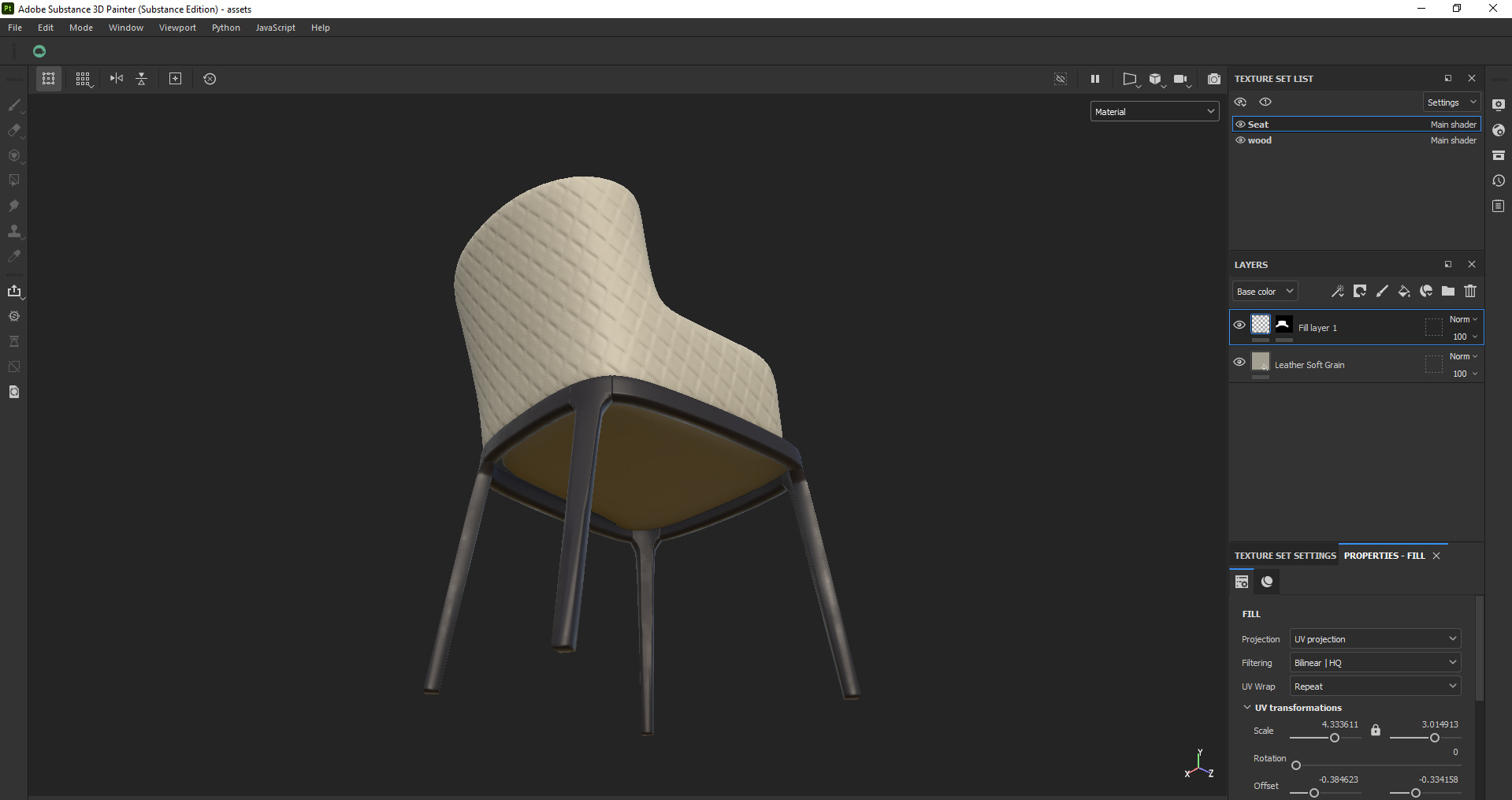 Modern Upholstered Dining Chair 3D Model Low-poly 3D model_29