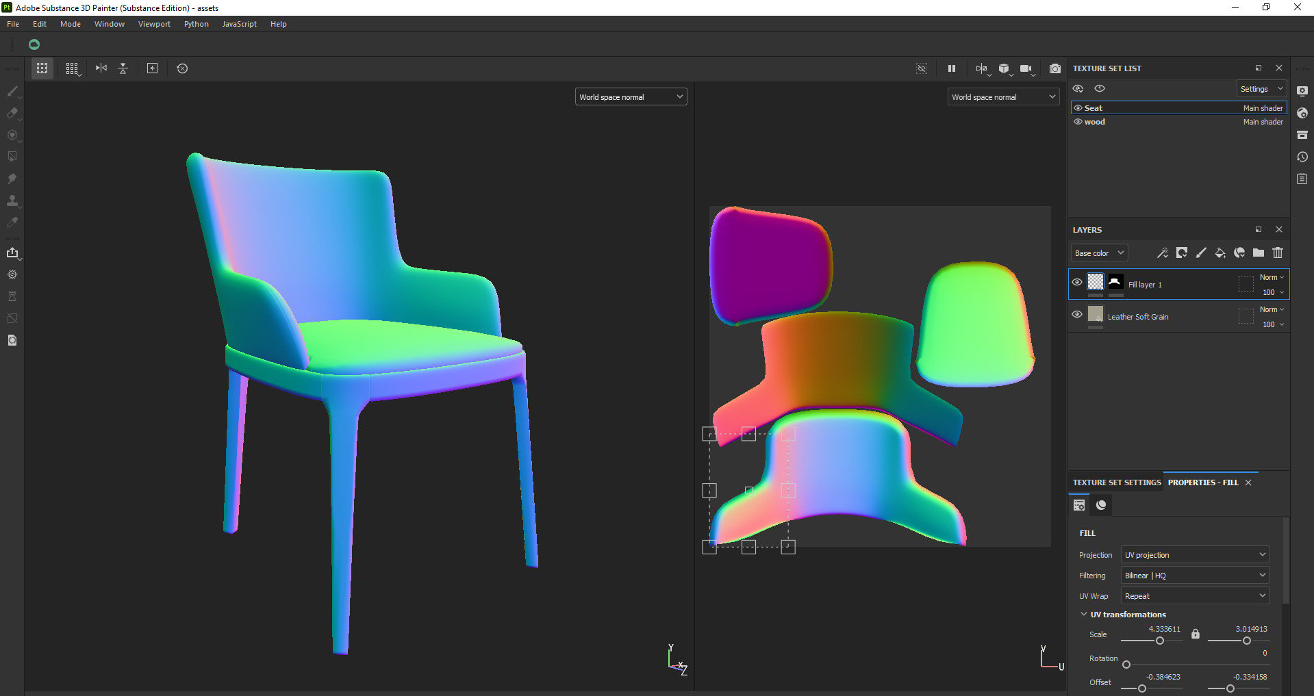 Modern Upholstered Dining Chair 3D Model Low-poly 3D model_22