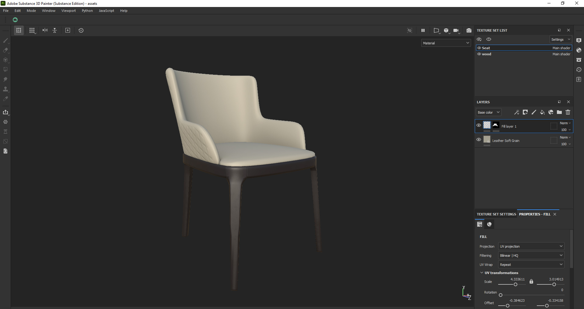 Modern Upholstered Dining Chair 3D Model Low-poly 3D model_19