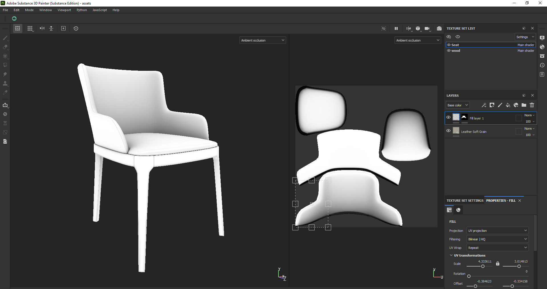 Modern Upholstered Dining Chair 3D Model Low-poly 3D model_24