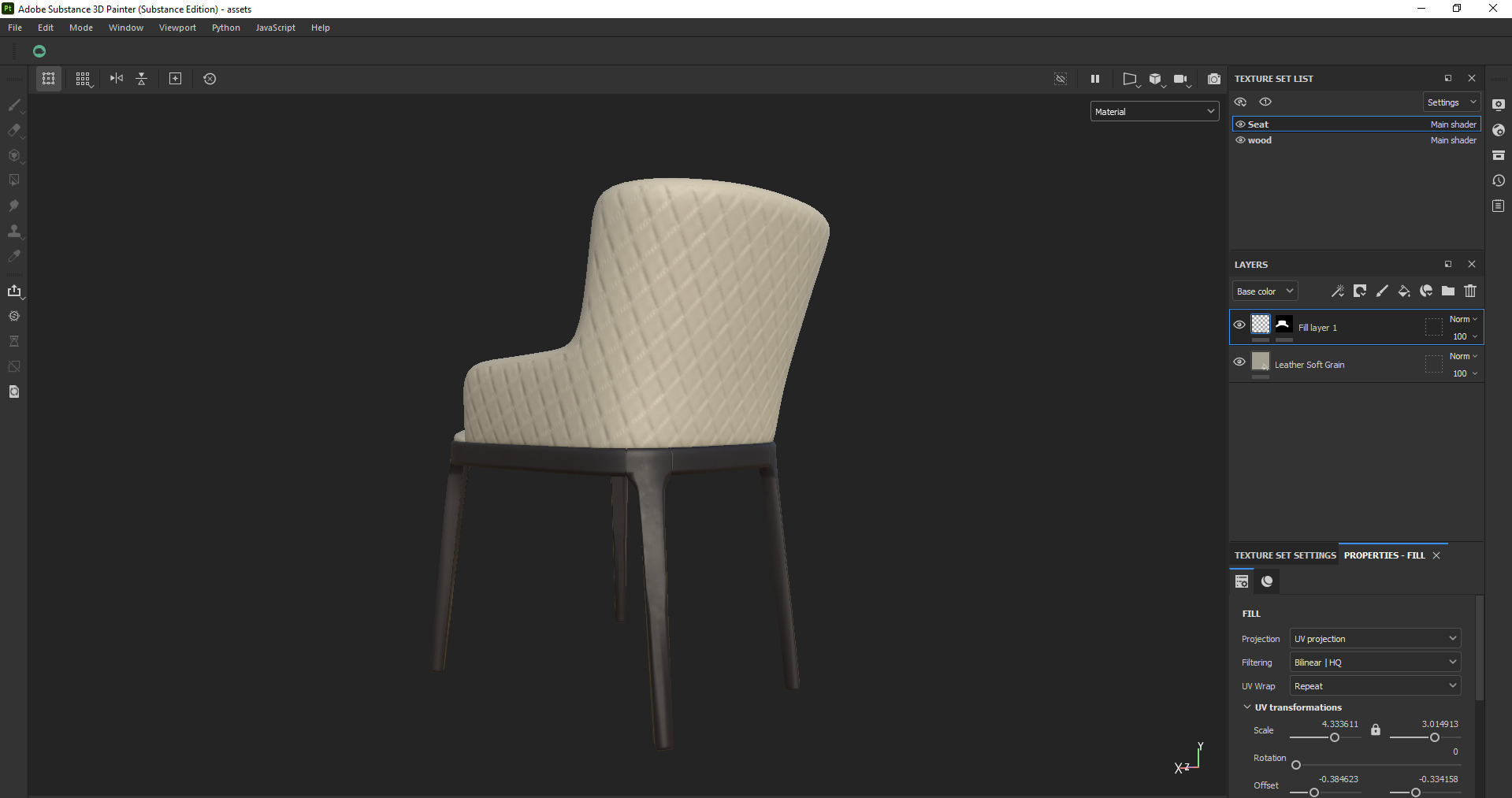 Modern Upholstered Dining Chair 3D Model Low-poly 3D model_28