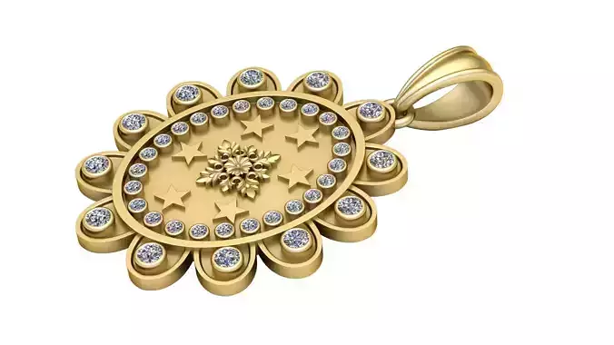 FLOWRAL DESIGN PENDANT 3D PRITNABLE MODEL 