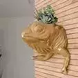 chameleon wall mount low poly planter STL flower vase
