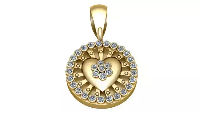HEART COIN PENDANT 3D PRINTABLE MODEL 